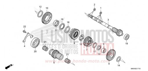 BOITE DE VITESSES (ARBRE SECONDAIRE) (NC750XD) NC750XDM de 2021